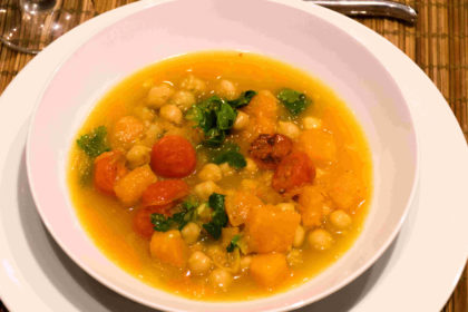 Soupe à la courge et aux pois chiches