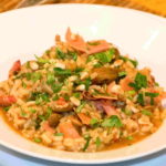 Riz espagnol aux champignons et jamon serrano