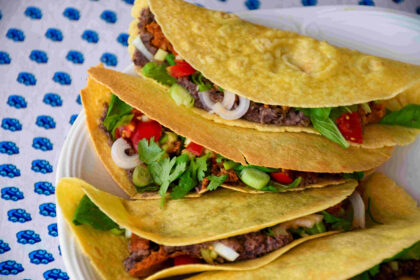 Tacos au chorizo et haricots noirs